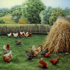 Схема вышивки «сельский двор»