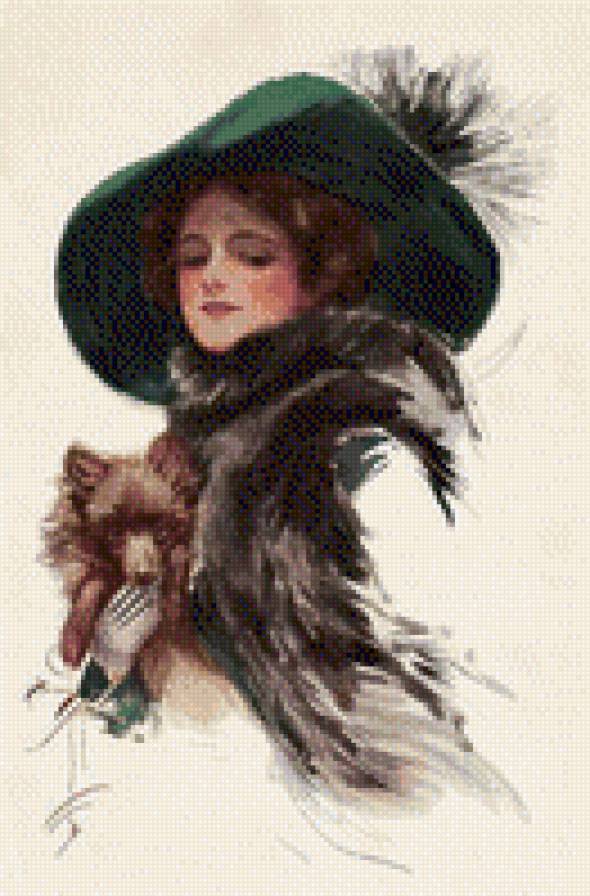 дама с собачкой - дама. шляпа, собачка. - предпросмотр