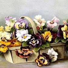 Схема вышивки «анютыны глазки»