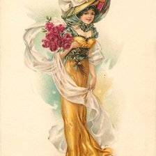 девушка в стиле ретро