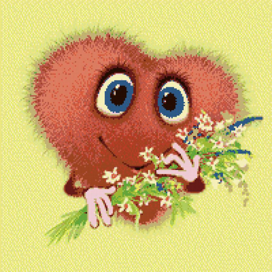 сердце с букетом - сердце, цветы - предпросмотр