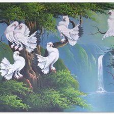 Схема вышивки «голуби»