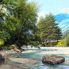 Схема вышивки «Верховье реки»