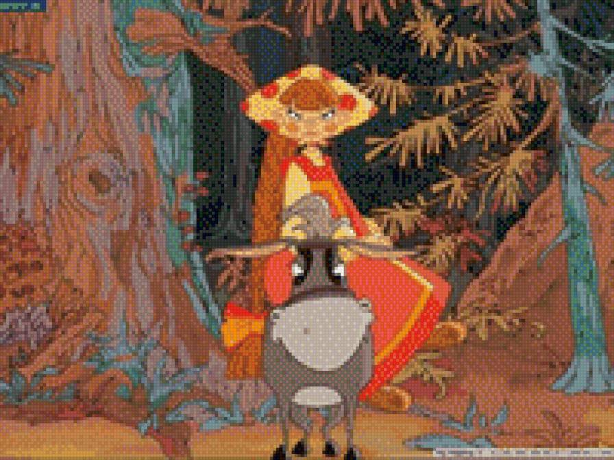 мультяшки - ослик, девочка мультик - предпросмотр