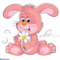 Схема вышивки «зая с цветком»