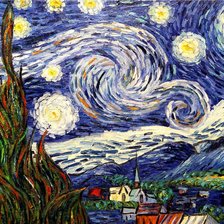 Схема вышивки «Звёздная ночь (Ван Гог)»