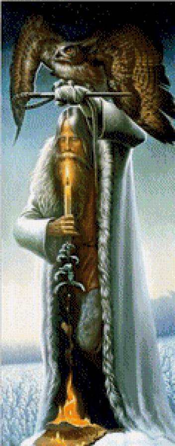 старец с филином - картина - предпросмотр