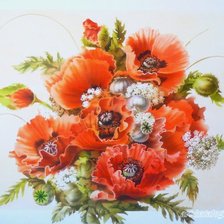 Схема вышивки «маки»