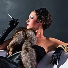 Схема вышивки «Дама»