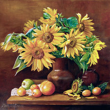 Схема вышивки «подсолнухи»