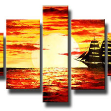 Схема вышивки «полиптих корабль на закате»
