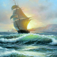 Схема вышивки «уходим в море на рассвете»