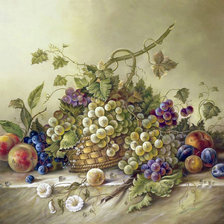 Схема вышивки «натюрморт с виноградом»