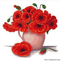 Схема вышивки «красные маки»