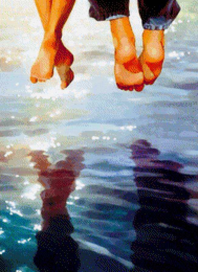 У реки - вода, море, река, океан, отдых, пара - предпросмотр