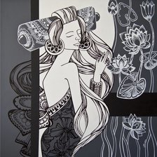 Схема вышивки «Девушка в цветах»