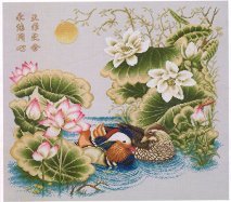 Схема вышивки «уточки мандаринки»