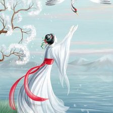 Японка и журавль