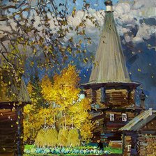 Схема вышивки «деревянная церковь»