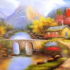 Схема вышивки «Домик в Горах»