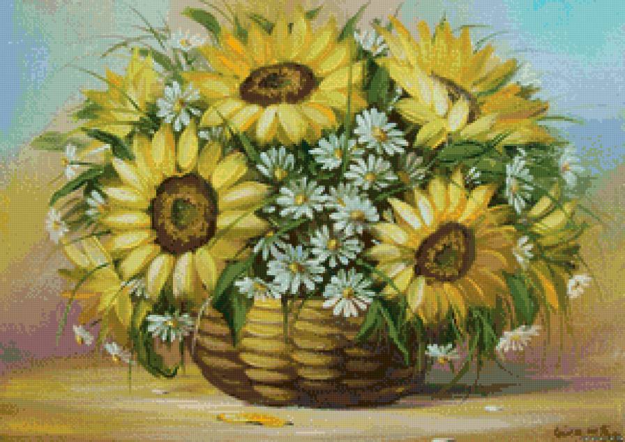 подсолнухи - цветы, букет, подсолнухи - предпросмотр