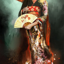 Схема вышивки «гейша»