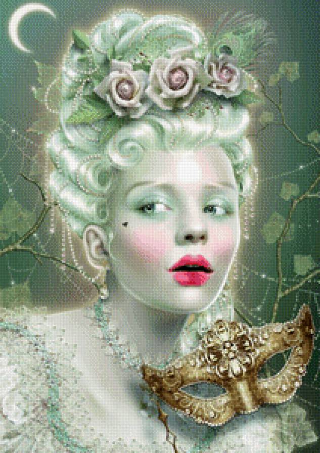 девушка - маска, девушка, маскарад - предпросмотр