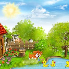 Схема вышивки «лето в деревне»