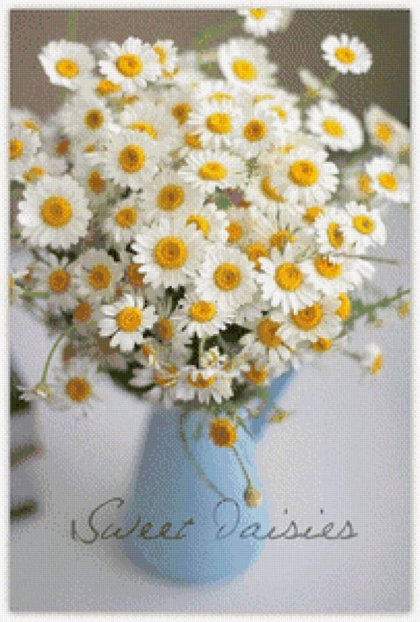 Ромашки - цветы, ваза, ромашки - предпросмотр