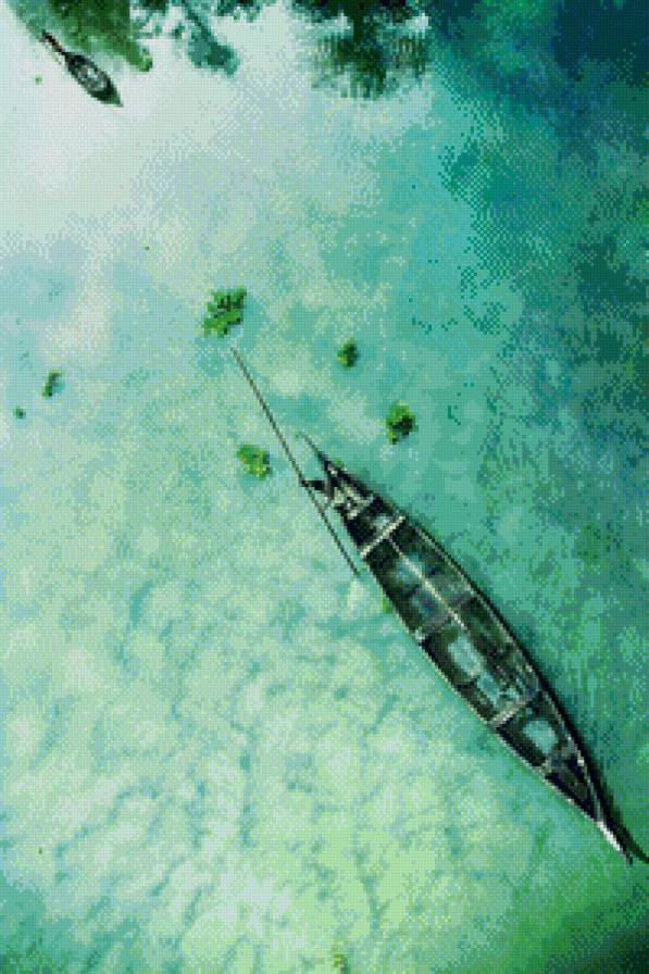 Лодка - лодка, озеро, вода, зеленое - предпросмотр