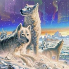 Схема вышивки «волки»