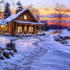 Схема вышивки «Зимний пейзаж»