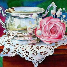 Схема вышивки «натюрморт с розой»