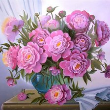 Схема вышивки «пионы»