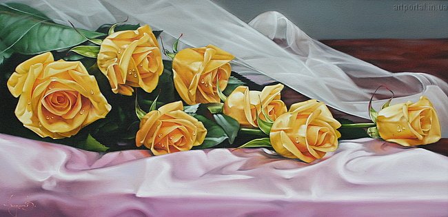 желтые розы - цветы, розы, букет - оригинал