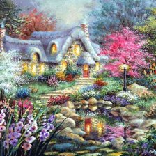 Схема вышивки «домик»