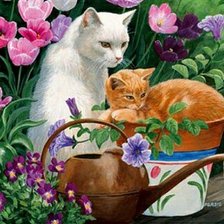 Схема вышивки «среди цветов»