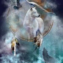 Схема вышивки «Дух белого волка (Carol Cavalaris)»