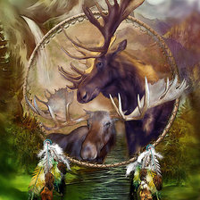 Схема вышивки «Дух лося (Carol Cavalaris)»