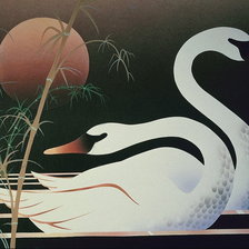 Лебеди и бамбук