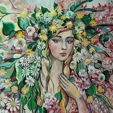 Схема вышивки «Девушка-весна»