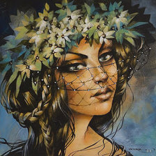 Схема вышивки «Девушка»