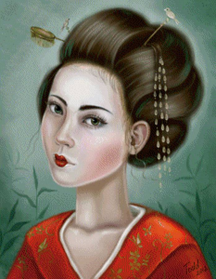 Гейша - япония, девушка, красавица, восток, азия - предпросмотр