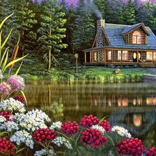 Схема вышивки «домик»