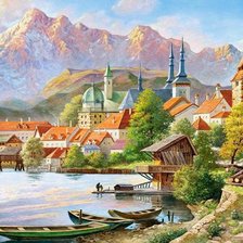 Схема вышивки «итальянский городок»