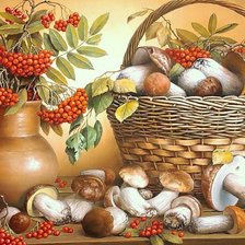 Схема вышивки «Грибы»