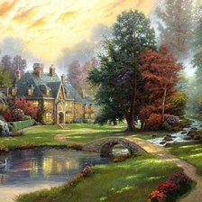 Схема вышивки «сказочный пейзаж»