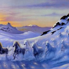 Схема вышивки «белые кони»