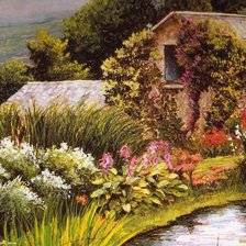 Схема вышивки «Домик у озера»