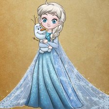 Схема вышивки «Маленькая Эльза и Олаф»